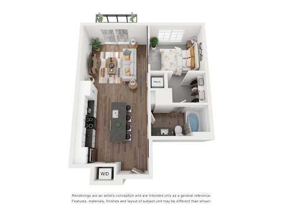 1B Floor Plan at The Revival, Salt Lake City, Utah