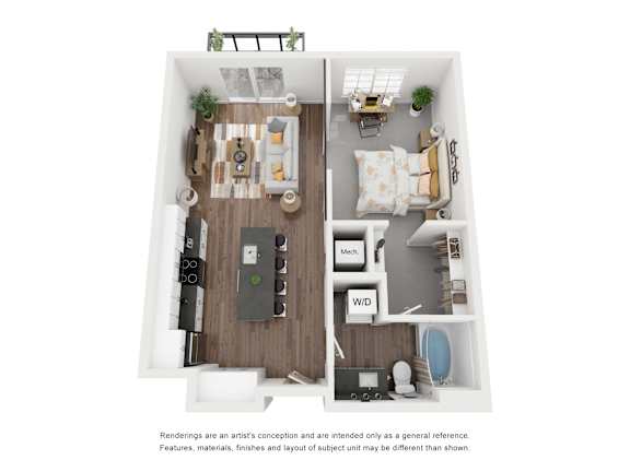 1B3 Floor Plan at The Revival, Salt Lake City, UT, 84101