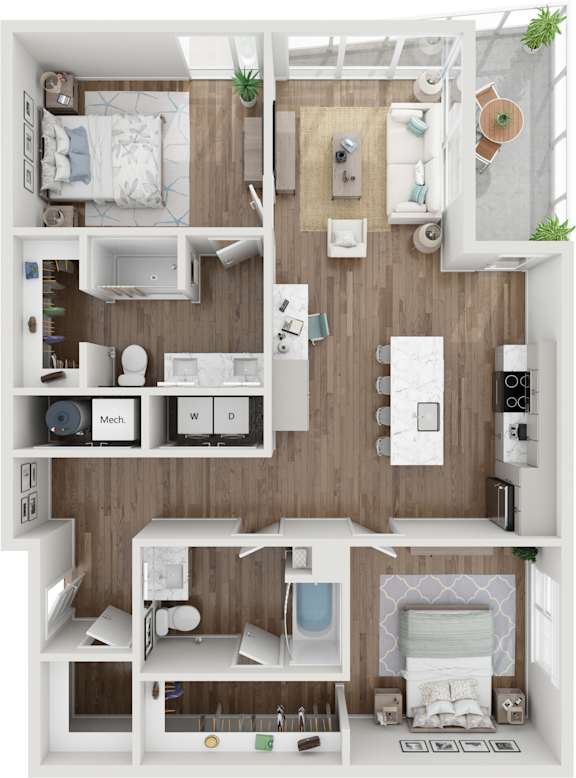Hydrogen Max Floor Plan at SevenO2 Main Apartments, Salt Lake City, 84101