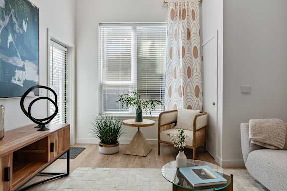 Stylish Living Room at SevenO2 Main Apartments, Salt Lake City, Utah