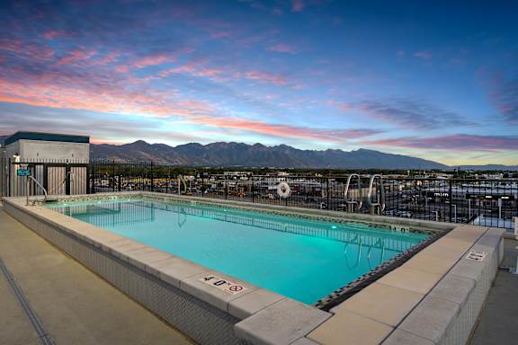 Outdoor Swimming Pool at SevenO2 Main Apartments, Salt Lake City