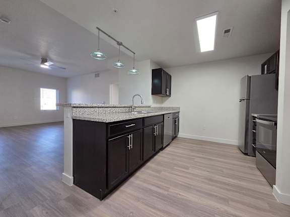 Kitchen with cabinets at The View on 20th, Ogden, Utah