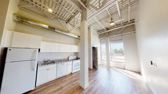 Studio interior at Brickside Heights, Millcreek