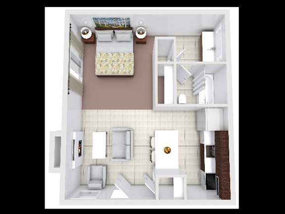 Studio Floor Plan at AVIA North Shore Apartments, Jeffersonville, 47130