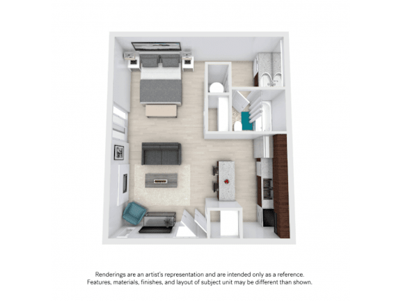 Studio Floor Plan at AVIA Apartments at 110th Street, Overland Park, KS, 66211