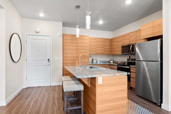 Open Kitchen Floor Design at The Flats at Riverwoods, Provo, Utah