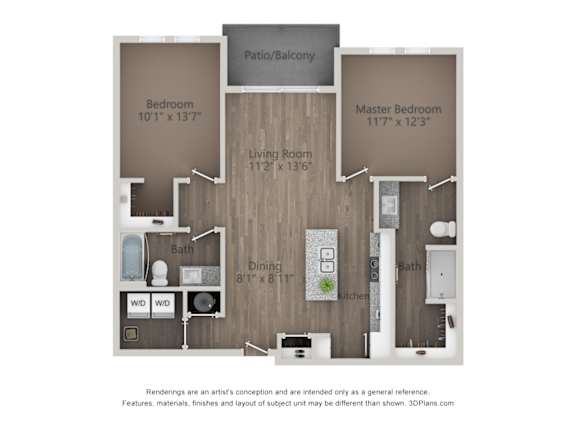 2 bedroom 2 bath A at City View St. George, Utah