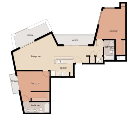 2 bed 2 bath A at Wilmington Flats Apartments, Salt Lake City, 84106