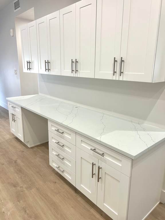 Kitchen area with white cabinets at The Vue At Desert Color, St. George, UT