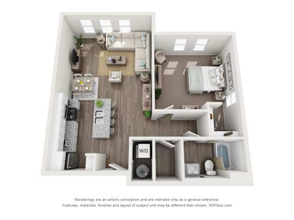 1 bedroom 1 bath D at City View St. George, St. George, UT, 84770