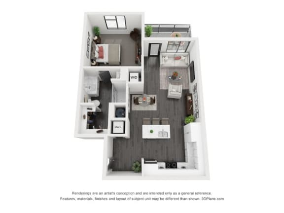 1 Bedroom 1 Bathroom at The Flats at Riverwoods, Provo, UT, 84604