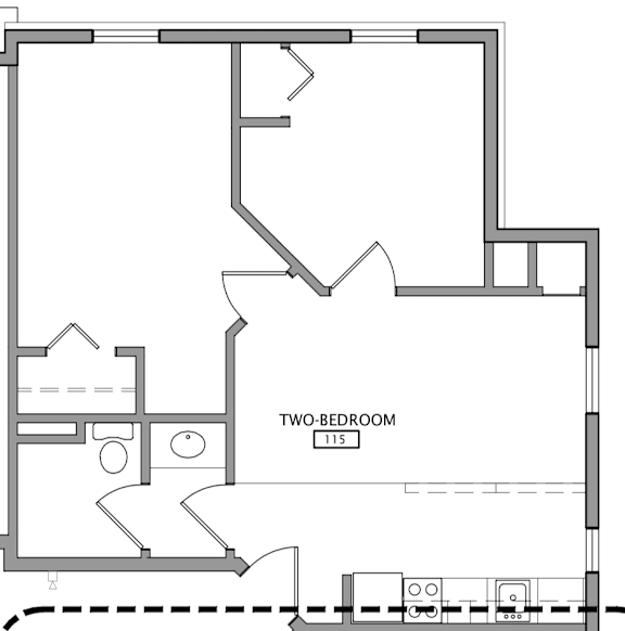 2Bedroom Floor Plan at AVIA North Shore Apartments, Jeffersonville, IN