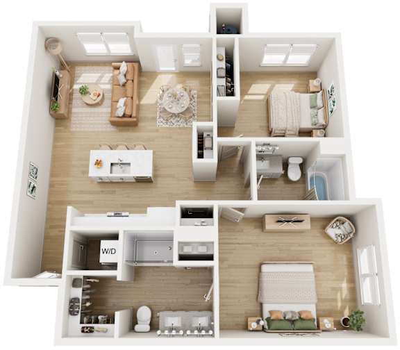 2 bed 2 bath Floorplan at The Vue At Desert Color Apartments, Utah