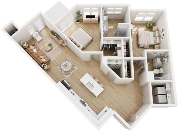 2 bed 2 bath B Floorplan at The Vue At Desert Color Apartments, St. George, UT, 84790