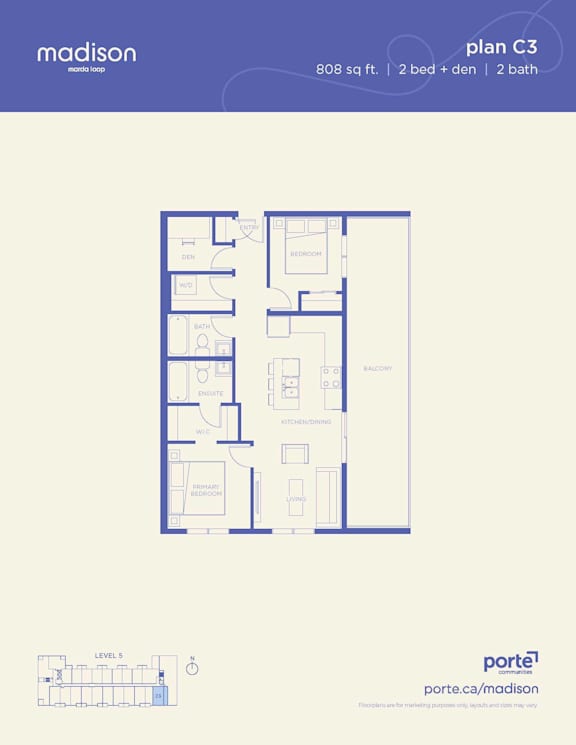 A blueprint of a floor plan for a Madison property.