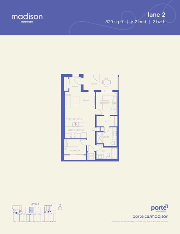 A blueprint of a floor plan for a Madison property.