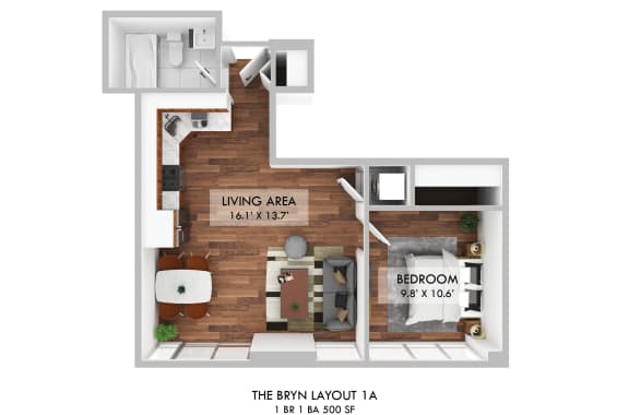 1 bed 1 bath A at The Bryn - 5600 N Sheridan Rd Apartments, Illinois
