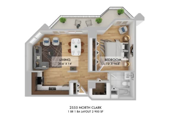2555 North Clark Layout 2 Floor Plan