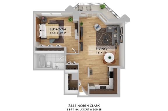 2555 North Clark Layout 6 Floor Plan