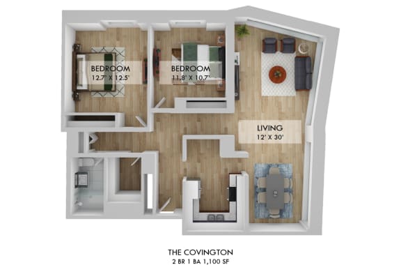 The Covington Two Bedroom Floor Plan