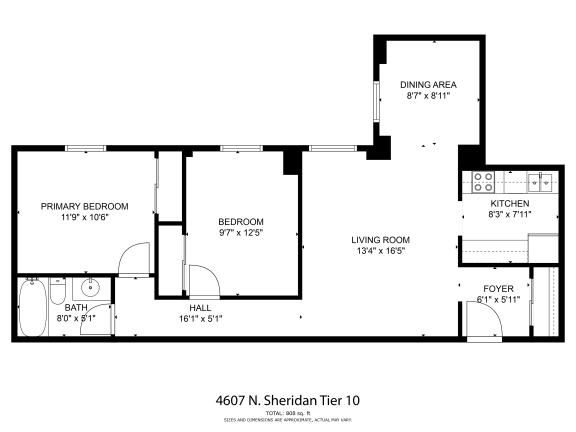 Sheridan Plaza Tier 10 Two Bedroom Floor Plan