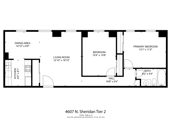 Sheridan Plaza Tier 2 Two Bedroom Floor Plan