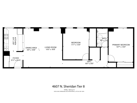 Sheridan Plaza Tier 8 Two Bedroom Floor Plan