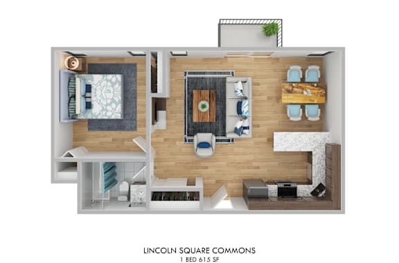Lincoln Square Commons One Bedroom Floor Plan
