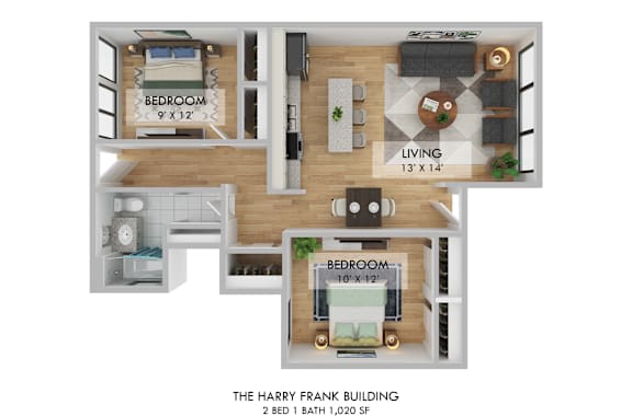 Harry Frank Building Two Bedroom Floor Plan