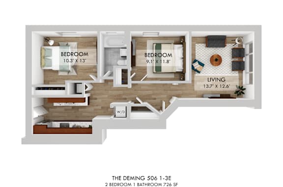 The Deming 506 1-3E Floor Plan