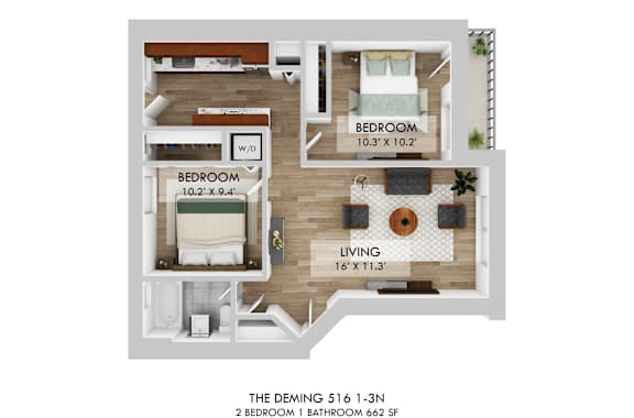 The Deming 516-1-3N Floor Plan
