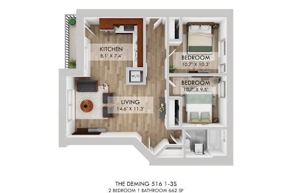 The Deming 516-1-3S Floor Plan