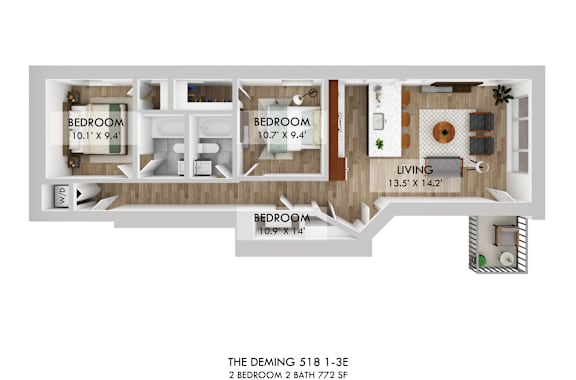 The Deming 518 1-3E Floor Plan