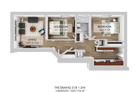 The Deming 518 1-3W Floor Plan