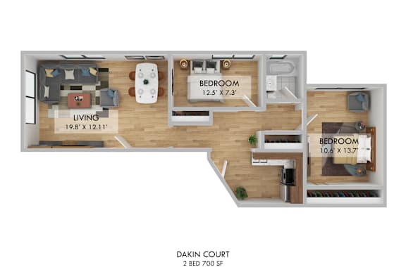 Dakin Court Two Bedroom Floor Plan