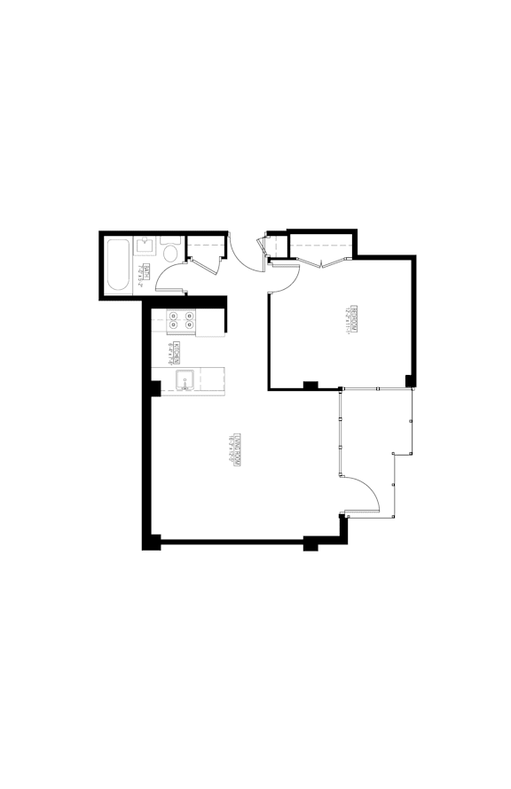 A black and white image of a floor plan for a house.