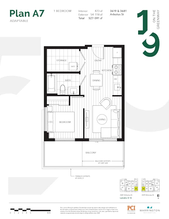 Floor Plans of 19 on the Greenway in Vancouver, BC