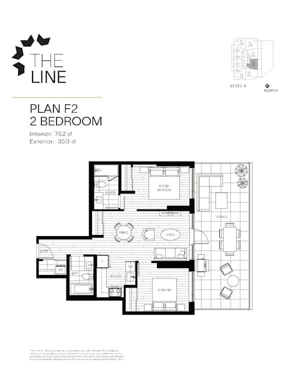 A black and white floor plan for a two bedroom apartment.