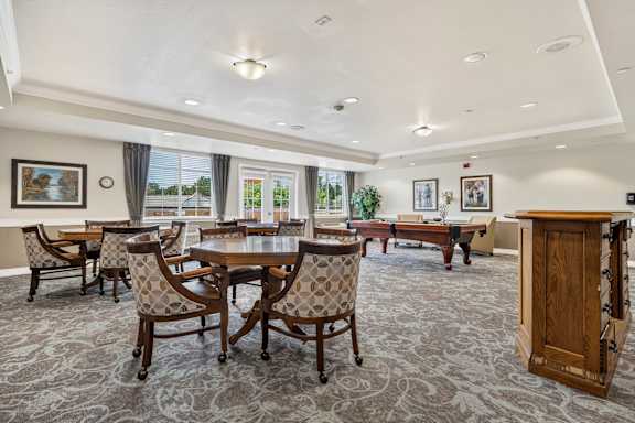 Community lounge at Lakeview Senior Living Apartments, Lakewood, 80227