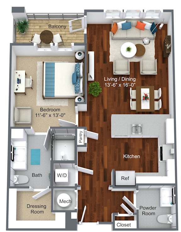 Floor Plan  Avalon senior living apartments at Canvas Valley Forge.