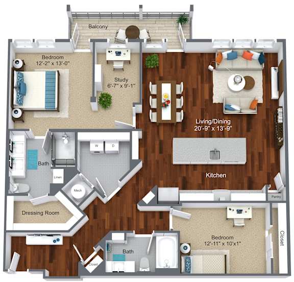 Villanova Floorplan at Canvas Valley Forge, King of Prussia, 19406