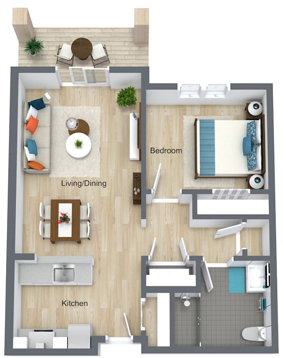 Floor Plan  1 bedroom active adult apartment in Glenmont, NY