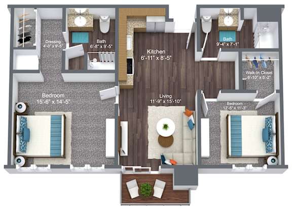 2 Bedroom - Vance