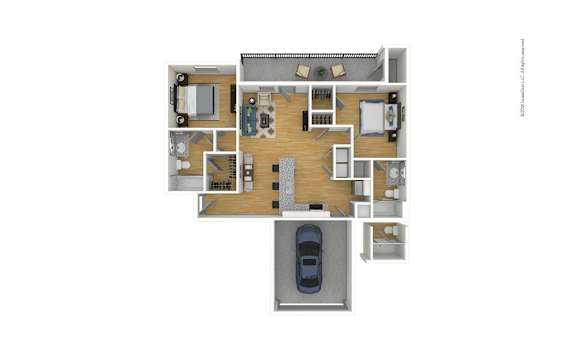 2 bed 2 bath C at Sunstone Village Apartments, Denton, TX