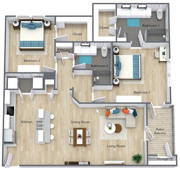 2 bed 2 bath E at Atlas Point at Prestonwood Apartments , Texas