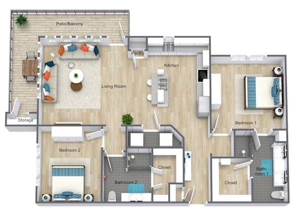 2 bed 2 bath F at Atlas Point at Prestonwood Apartments , Carrollton, TX