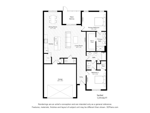 a floor plan of a bedroom apartment