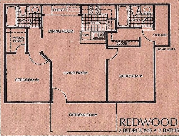 the floor plan for the redwood floor plan with bedrooms and baths