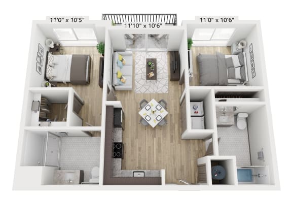 a floor plan of a 1 bedroom apartment