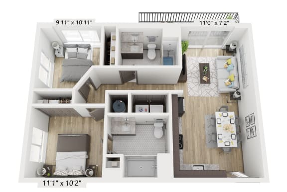 a floor plan image of the brookhaven apartments in tulsa, ok